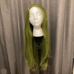 Olive green lace front wig